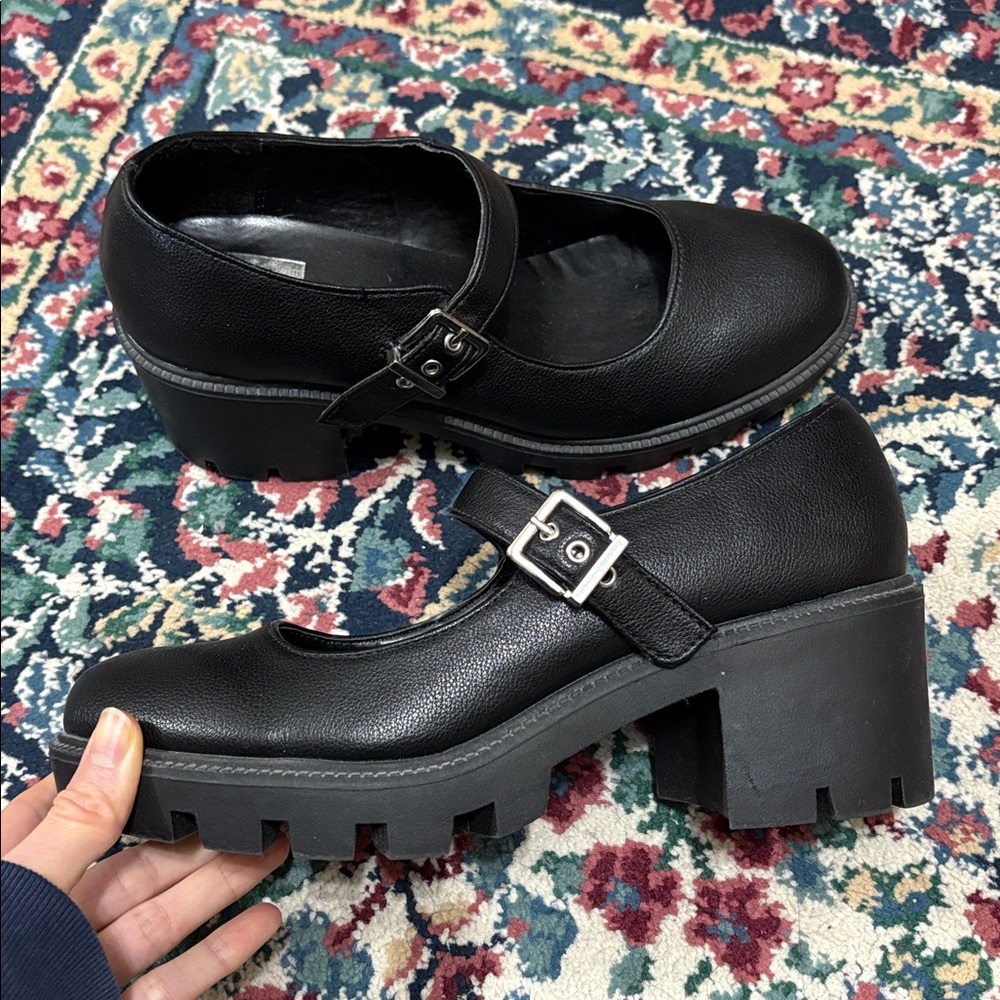 Dolce Vita Black Chunky Mary Jane Flats